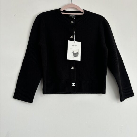 CHANEL  Cashmere Backpack Button-Down Cardigan - Picture 6 of 9